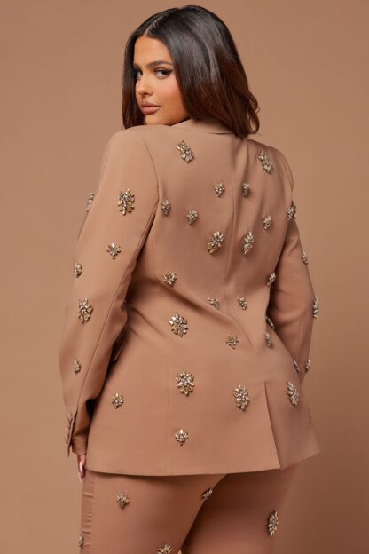 Chaqueta Elegante con Detalles Brillantes y Cuello Solapa - Image 20