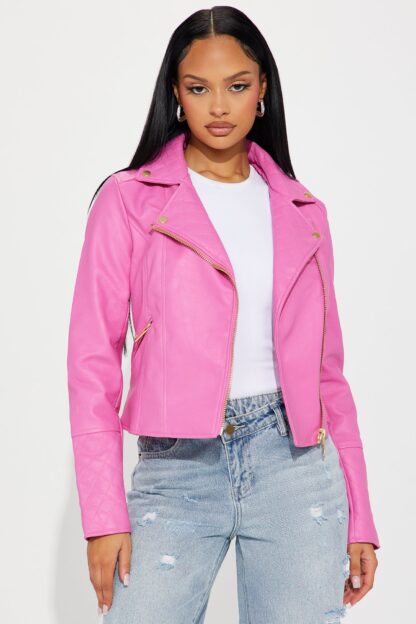 Chaqueta Moto de Cuero Vegano de Manga Larga - Image 17