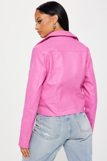 Chaqueta Moto de Cuero Vegano de Manga Larga - Image 19