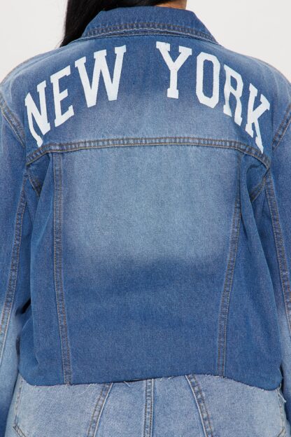 Chaqueta Vaquera Estilo Trucker con Estampado 'New York' - Image 4